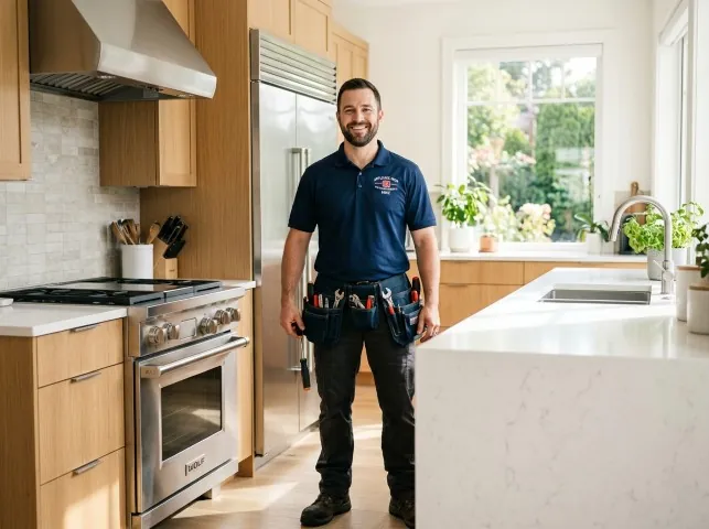 Appliance Repair Hero technician in a Akers, LA kitchen after an appliance repair